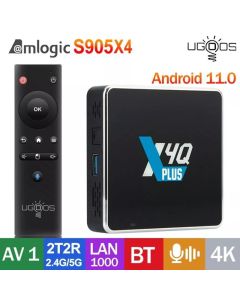 Ugoos X4Q Plus Mini PC 4GB RAM 64GB ROM 2.4G 5G WiFi BT 5.1 Amlogic S905X4 TV Box Android 11